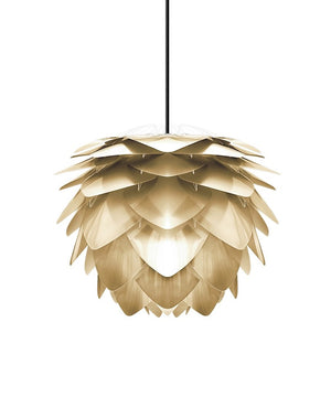 Silvia Plug-In Pendant in Brass Foil Finish with Black Cord