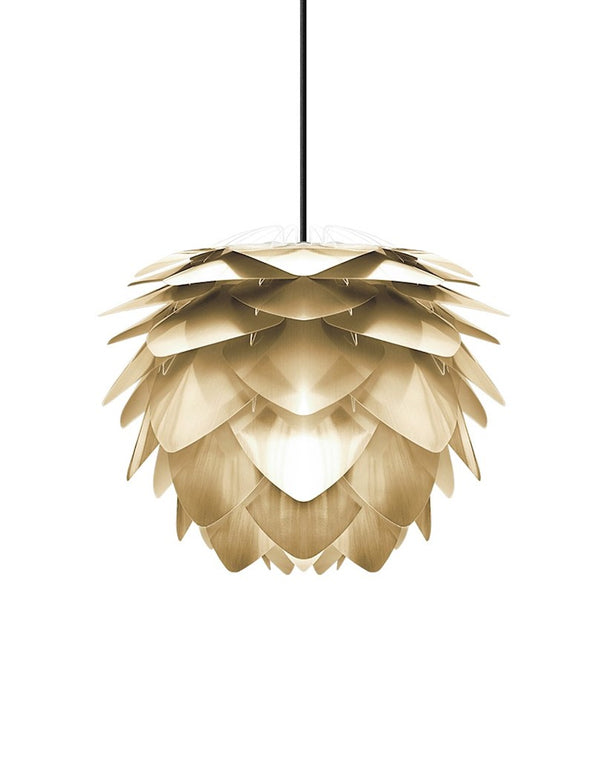 Silvia Plug-In Pendant in Brass Foil Finish with Black Cord