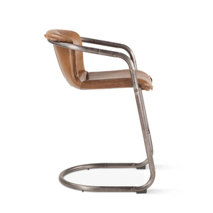 Portofino Distressed Chestnut Leather Counter Chair