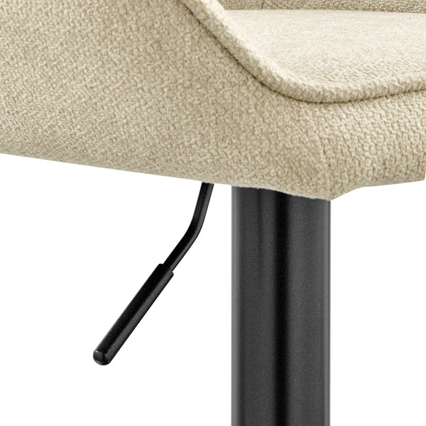 Luther Fabric Gaslift Swivel Bar Stool In Strata Cream (Set of 2)