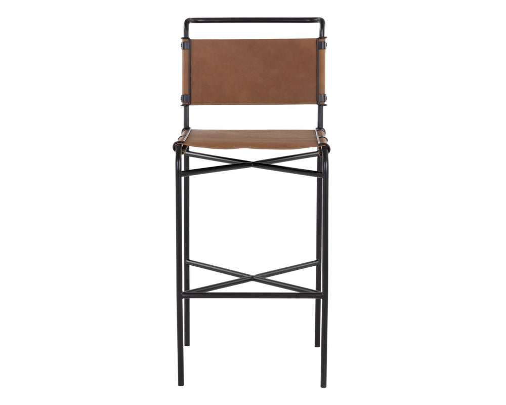 CORRIGAN BARSTOOL - COGNAC LEATHER