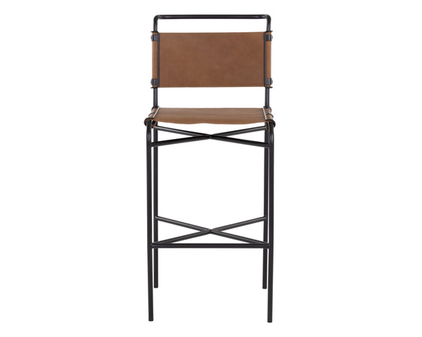 CORRIGAN BARSTOOL - COGNAC LEATHER