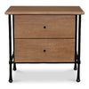Rene Nightstand in Brown with Iron Legs