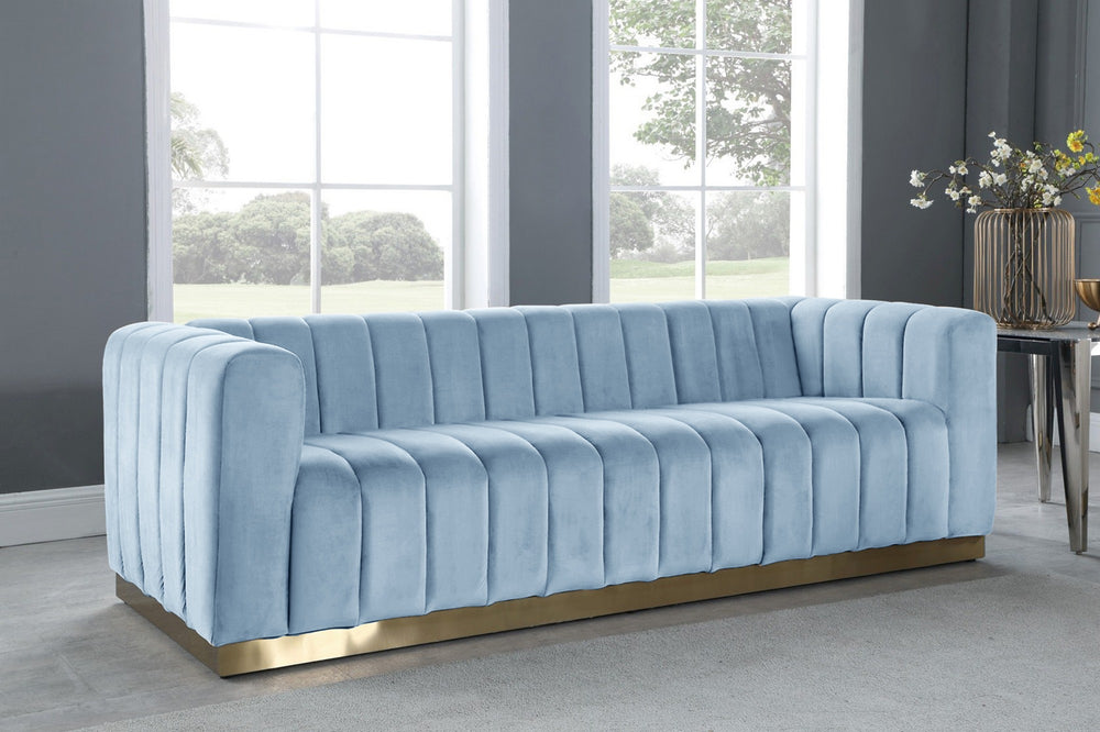 Francis Sofa In Sky Blue Velvet