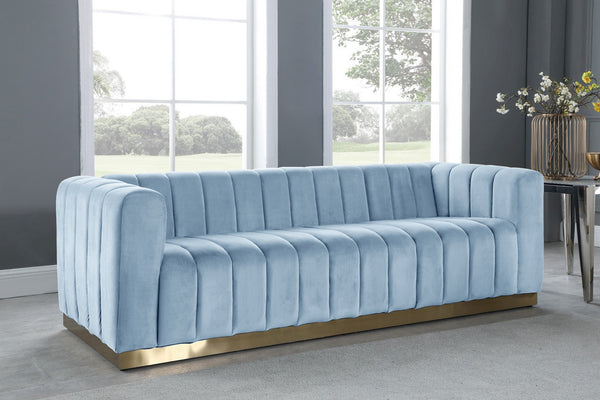 Francis Sofa In Sky Blue Velvet