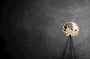 Silvia 53" Tripod Floor Lamp in Brass Foil Finish and Black Base