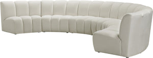 Lynda 6pc. Modular Sectional In Cream Velvet