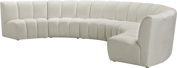 Lynda 6pc. Modular Sectional In Cream Velvet