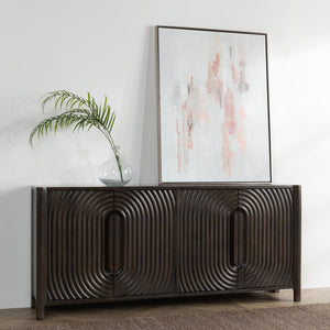 Colson Solid Wood 4Dr Cabinet - Dark Brown