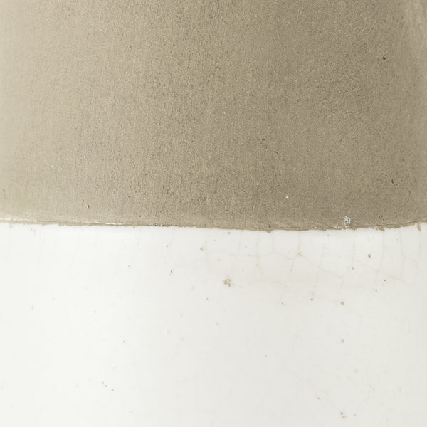 Garand Large 18.8H Two-Toned White Natural Ceramic Jug