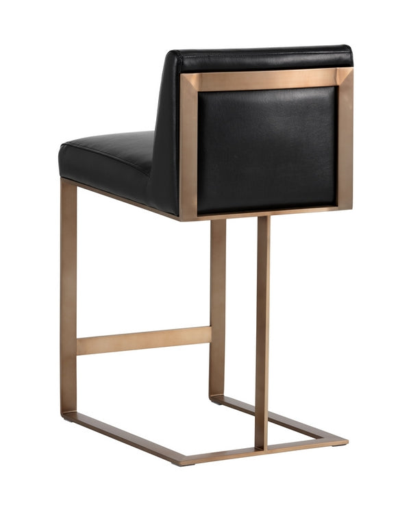 Dean Counter Stool - Antique Brass - Cantina Black
