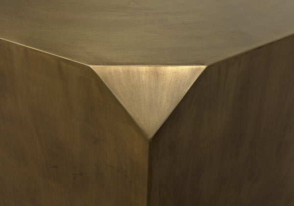 Tytus Octagonal Coffee Table in Aged Brass Industrial Steel