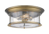 Sonna 3 Light Flush Mount in Heritage Brass Finish