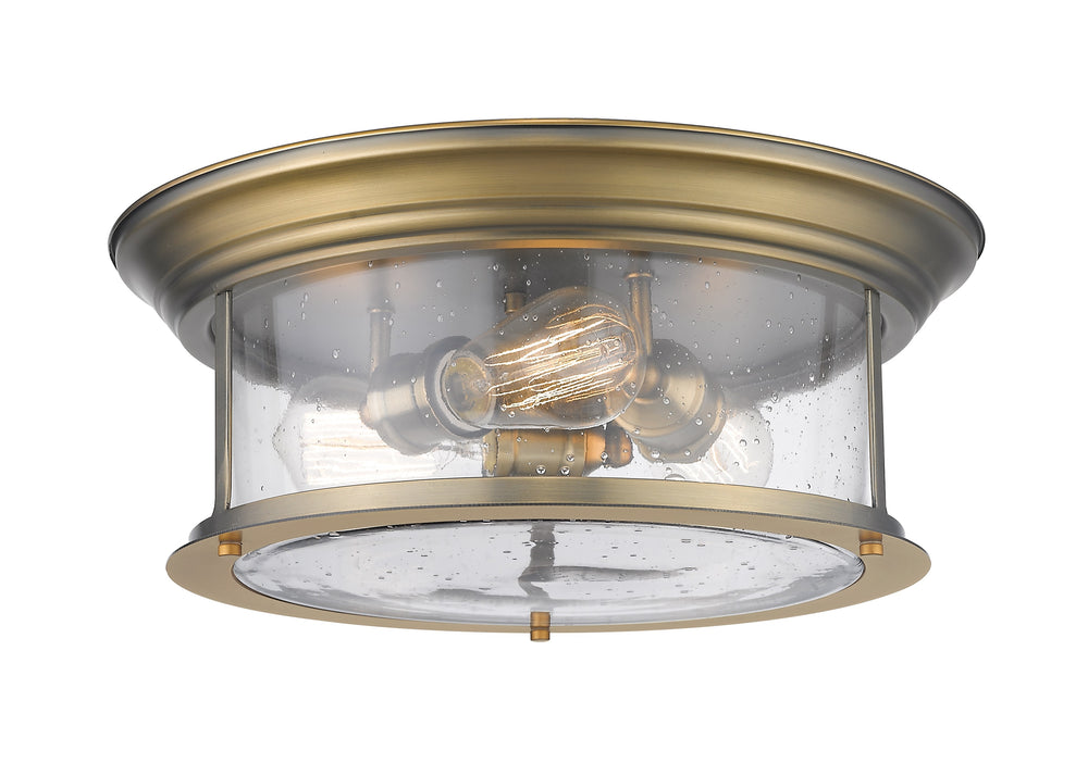 Sonna 3 Light Flush Mount in Heritage Brass Finish