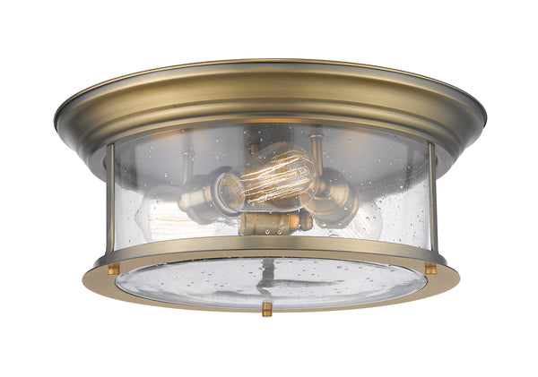 Sonna 3 Light Flush Mount in Heritage Brass Finish