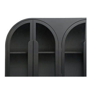 Salone Cabinet in Black with Reeded Glass