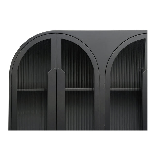 Salone Cabinet in Black with Reeded Glass