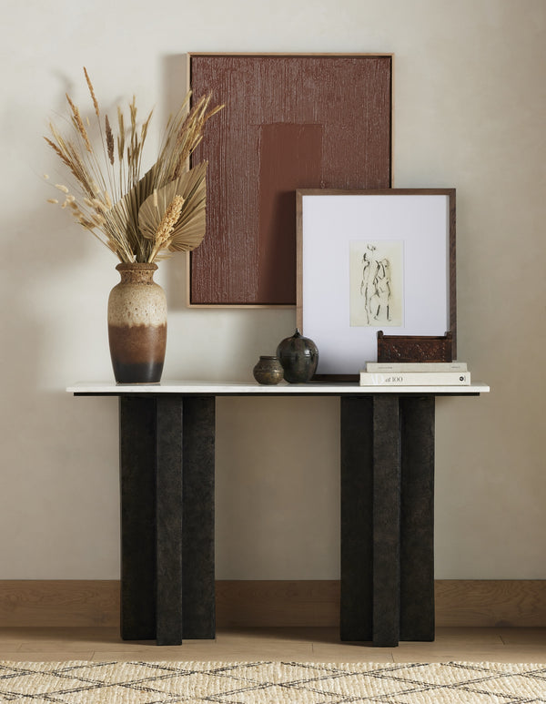 Terrell Console Table In Raw Black