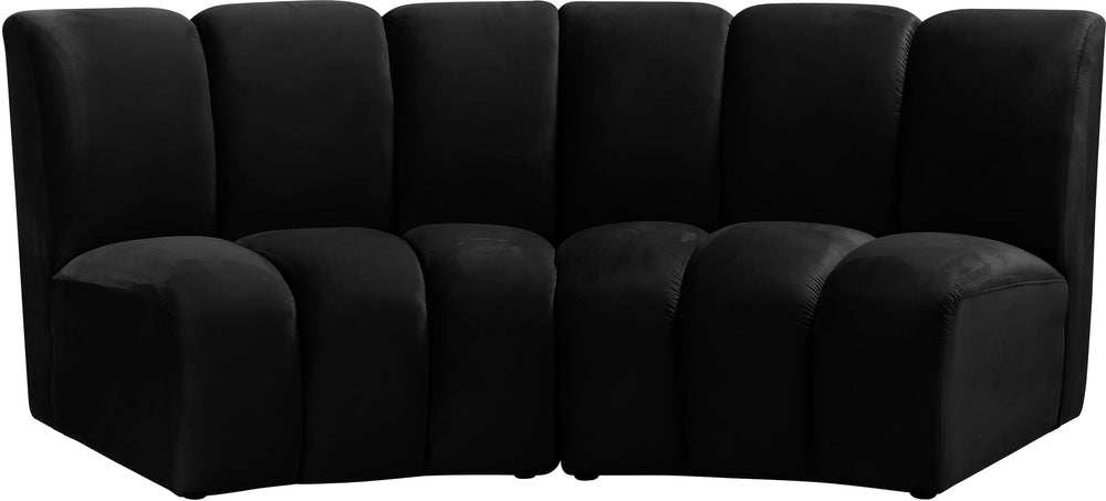 Lynda 2pc. Modular Sectional In Black Velvet