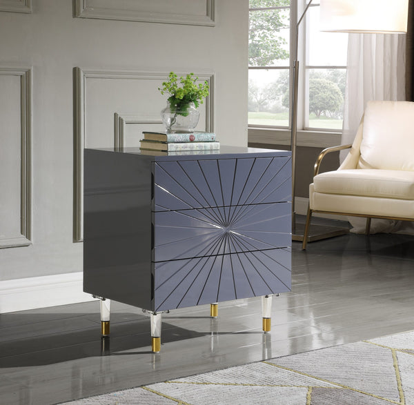 Darryl Side Table In Grey Lacquer