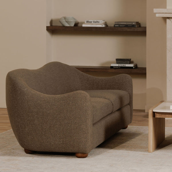 Moe's Bria Sofa in Brown with Rubberwood Feet
