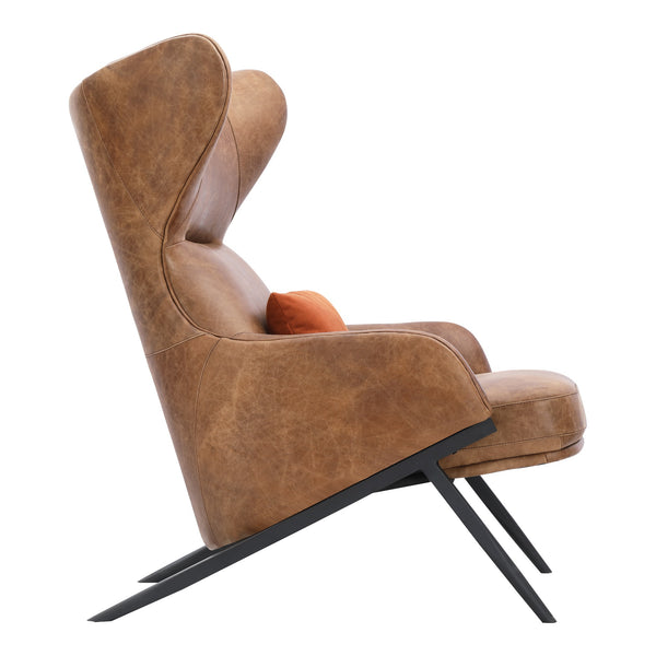 Moe's Amos Leather Accent Chair with Pillow