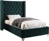 Isabel Twin Bed In Green Velvet