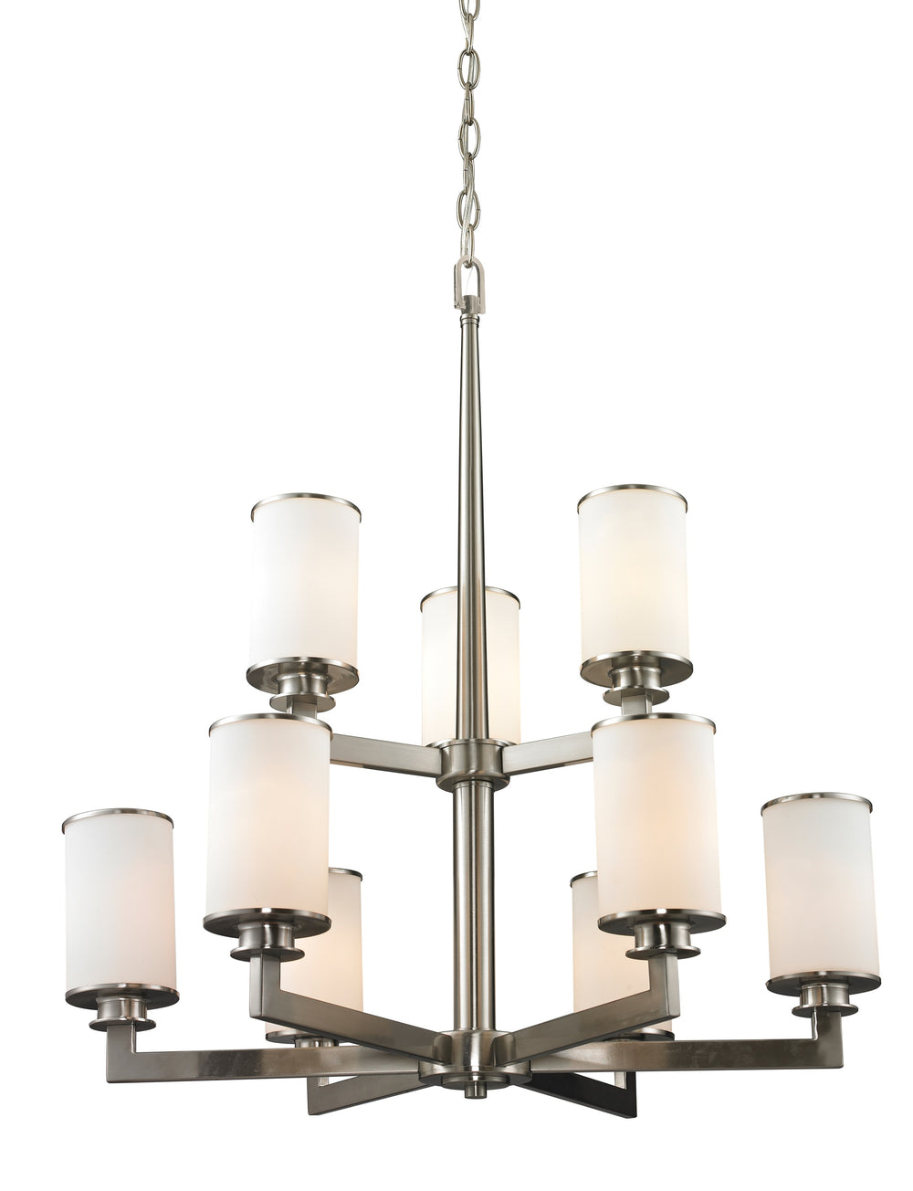 Savannah 9 Light Chandelier in Brushed Nickel Finish