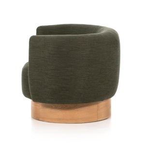 Calista Swivel Chair In Atlantis Moss