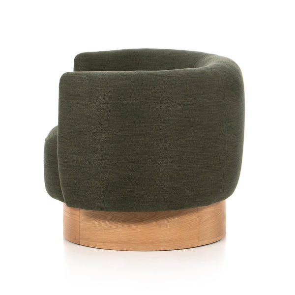Calista Swivel Chair In Atlantis Moss