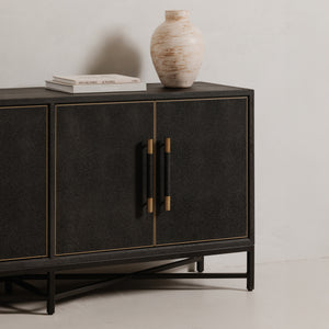 Mako Sideboard in Black Oak with Gold Accents