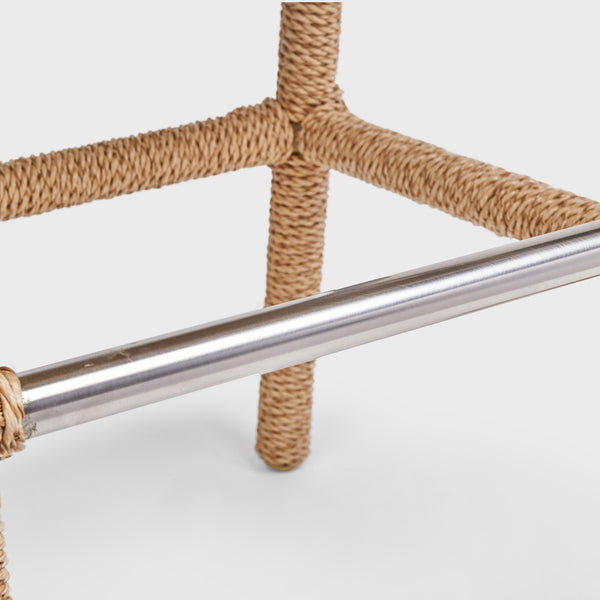 Brisbane Bar Stool - Natural Woven Frame with Olefin Cushion
