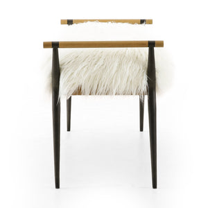 Charlotte Bench In Mongolian Cream Fur