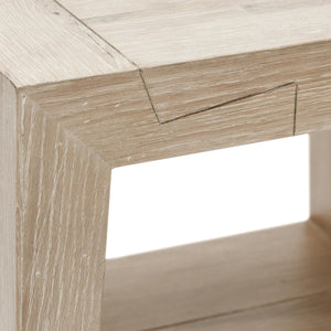 Troy Solid Wood End Table in Aged Cream