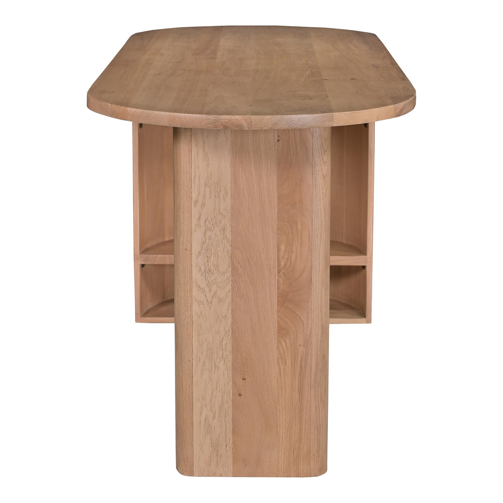 Moe's Theo Desk with Shelves in Natural Oak