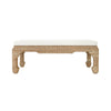 MING STYLE BENCH IN WOVEN RATTAN WITH IVORY LINEN CUSHION