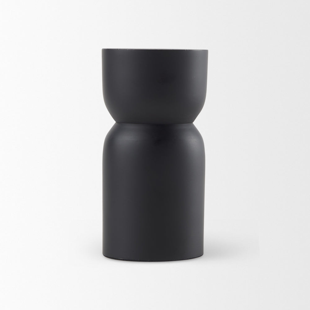 Malta Small Black Metal Candle Holder
