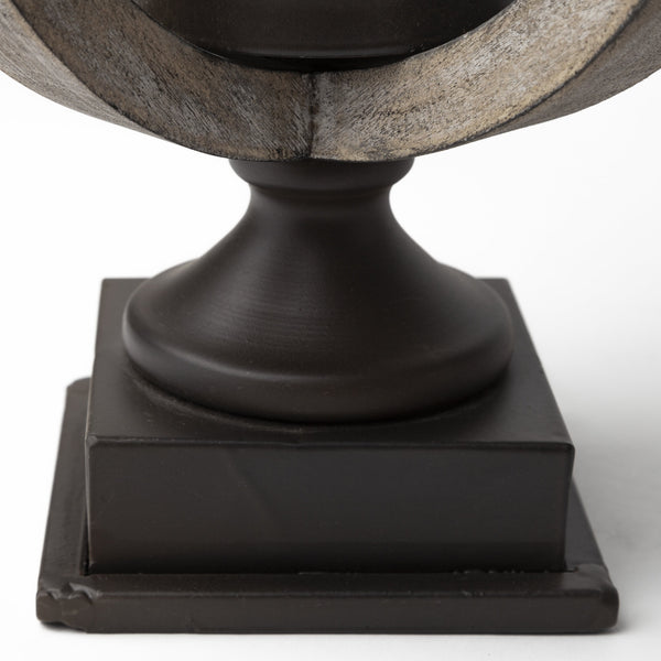 Brillion Small Rustic Wood Metal Table Candle Holder