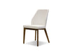 Totem Dining chair in white leatherette with walnut legs