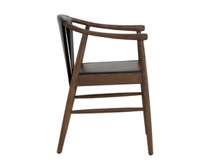 ARAN DINING ARMCHAIR - ONYX LEATHER