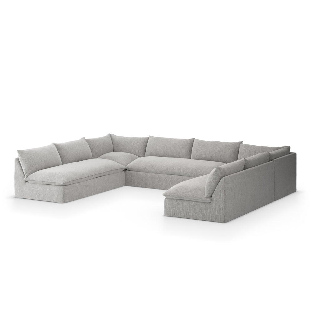 Grant Outdoor 5 Pc Sectional In Faye Ash