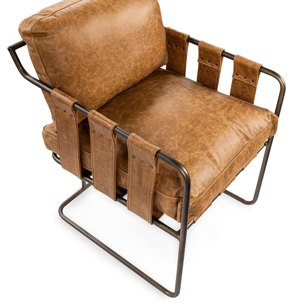 Classic Home Strapling Leather Dining Chair - Sedona Brown