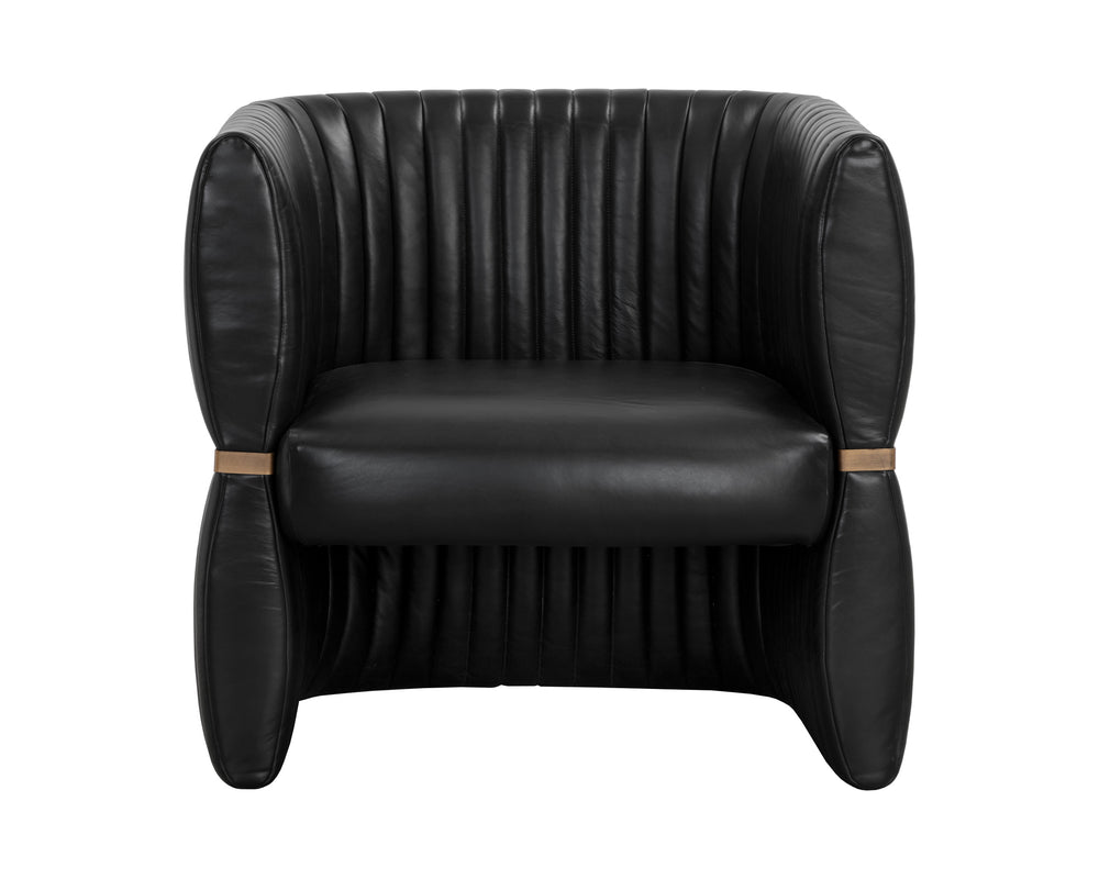 TRYOR LOUNGE CHAIR - VINTAGE BLACK NIGHT LEATHER