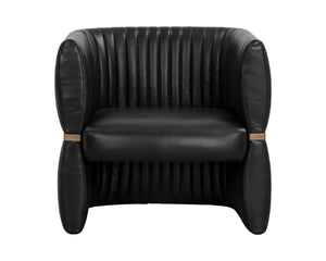 TRYOR LOUNGE CHAIR - VINTAGE BLACK NIGHT LEATHER