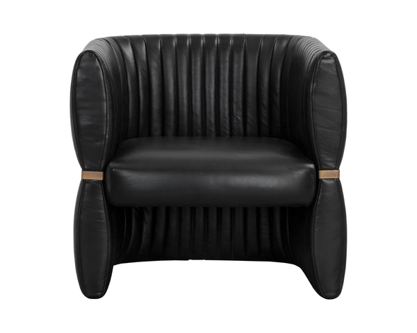 TRYOR LOUNGE CHAIR - VINTAGE BLACK NIGHT LEATHER