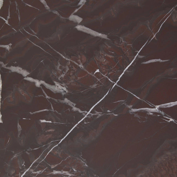 Reilly Marble Round Coffee Table - Merlot Finish