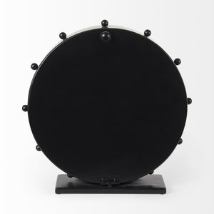Marian 11.0L x 3.1W x 11.0H Black Studded Round Table Clock