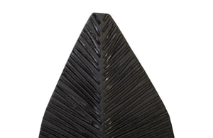  Carved Leaf on Stand, Burnt, Small