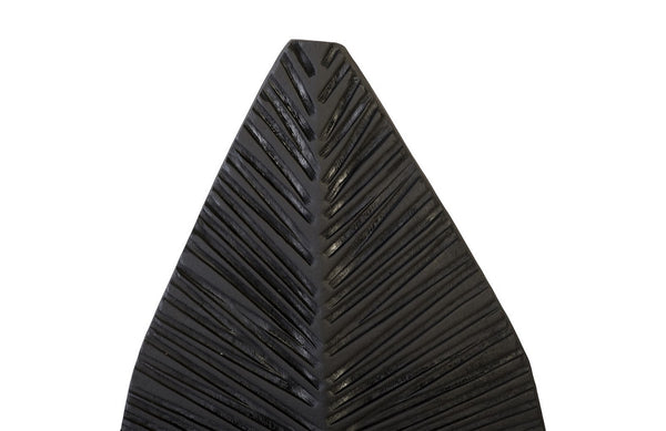  Carved Leaf on Stand, Burnt, Small