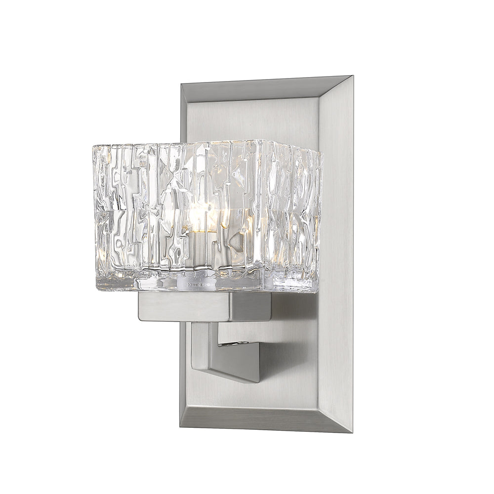 Rubicon 1 Light Wall Sconce in Brushed Nickel Finish
